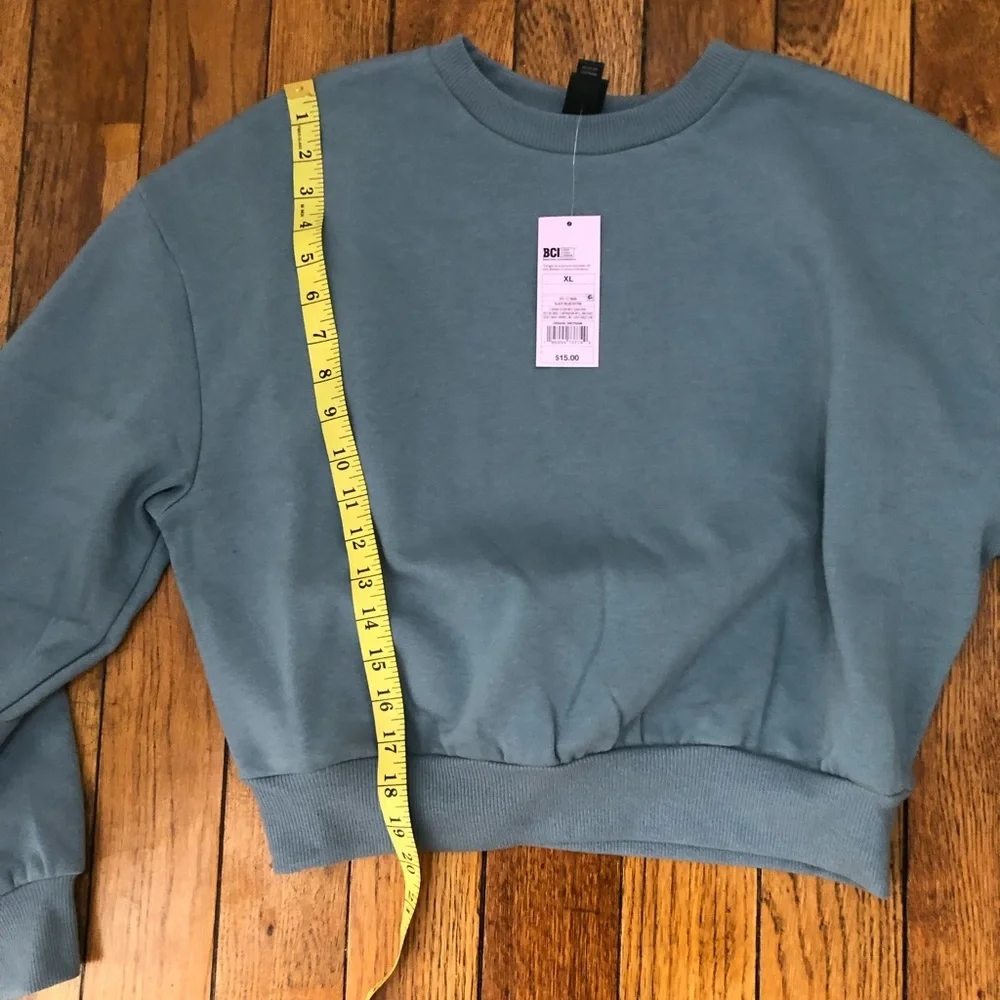 Wild Fable Cropped Crewneck Sweatshirt Ribbed Hem -XL - Picture 7 of 8